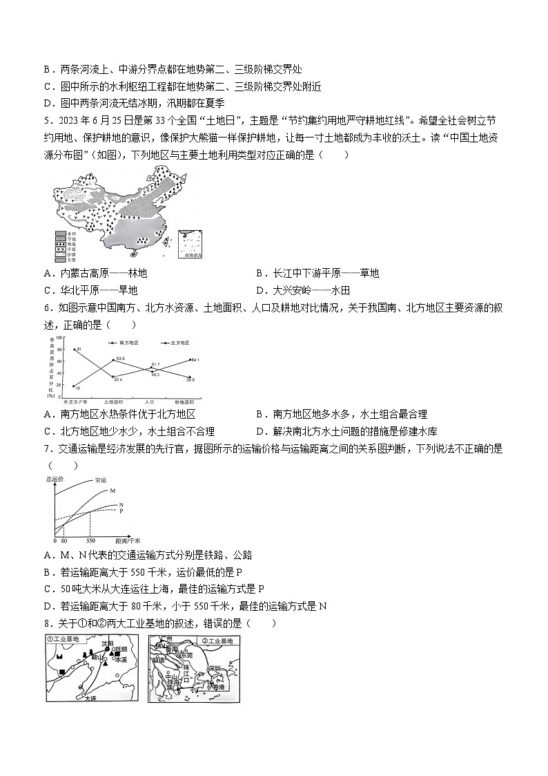 河南省许昌市襄城县2023-2024学年八年级下学期期中教学质量检测地理试题第2页