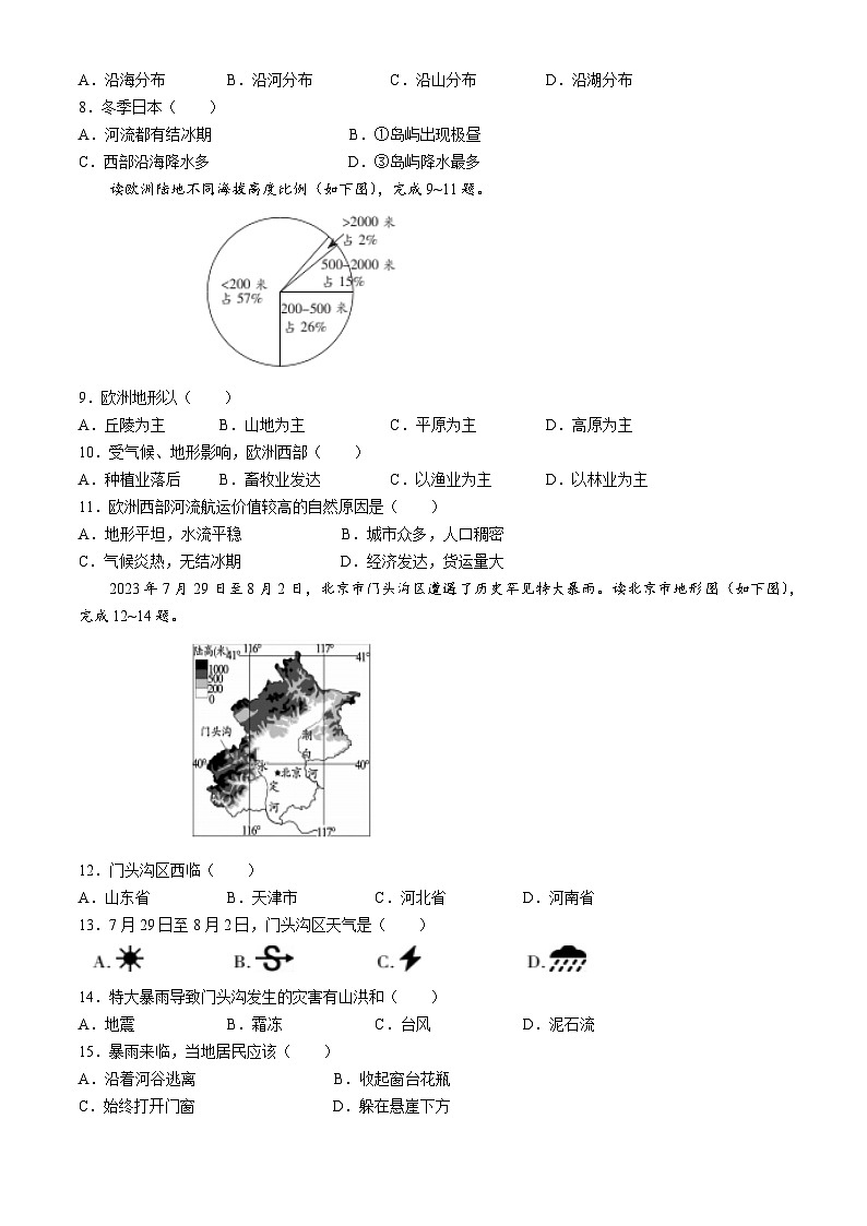2024年江西省吉安市遂川县中考模拟地理试题02