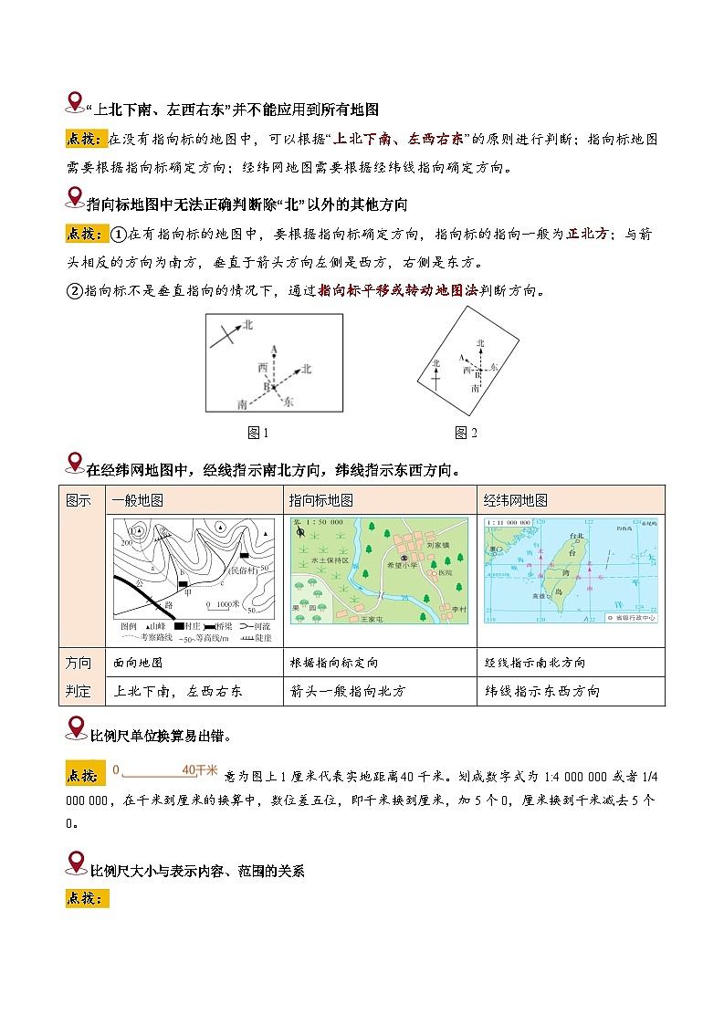备战2024年中考生物专题-易错点02 地图和地形图(2大易错点+11处陷阱)(全国通用)(原卷版)第2页