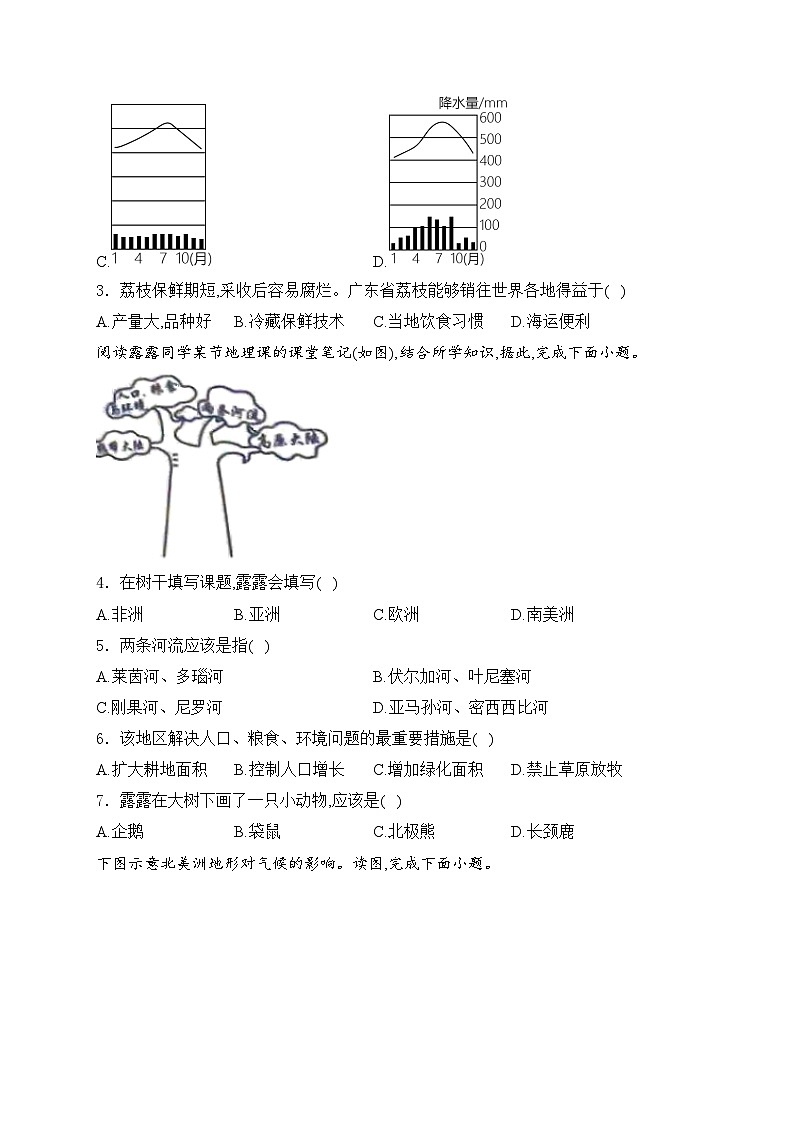 山东省滨州市博兴县2023-2024学年七年级下学期4月期中考试地理试卷(含答案)第2页