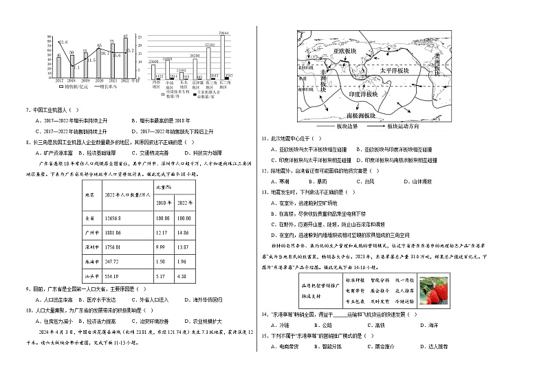 2024年中考押题预测卷01（广州卷）地理（考试版）A302