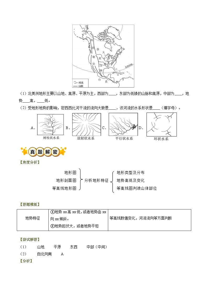 题型突破03 地形地势与河湖水文水系特征分析-备战2024年中考地理真题题型分类总结（全国通用）(解析版)第2页