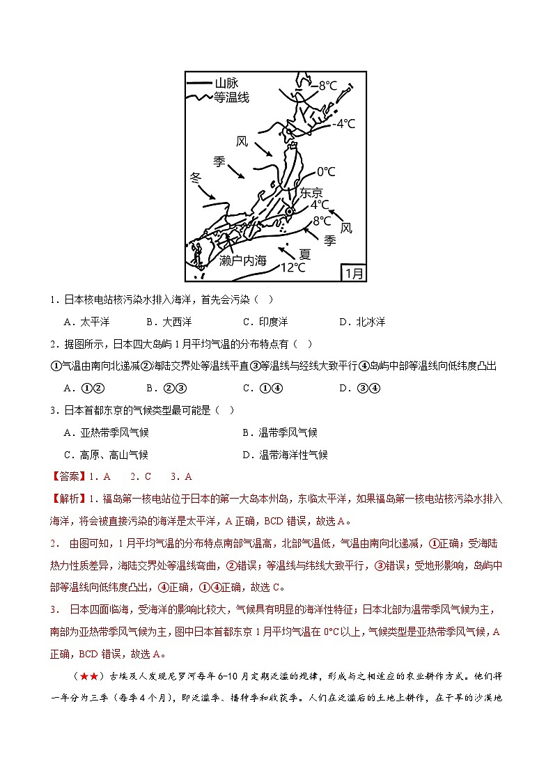 阶段测试05  认识国家-2024年中考地理一轮复习测试（全国通用）02