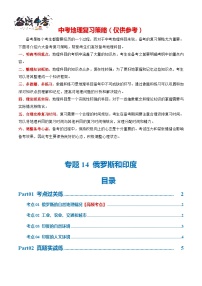 专题14  俄罗斯和印度（梯级进阶练）-2024年中考地理一轮复习练习（全国通用）