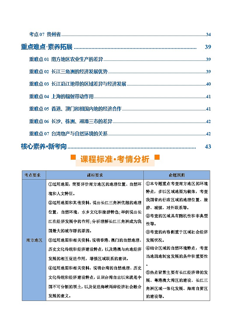 专题24  南方地区（讲义）-2024年中考地理一轮复习讲义（全国通用）02