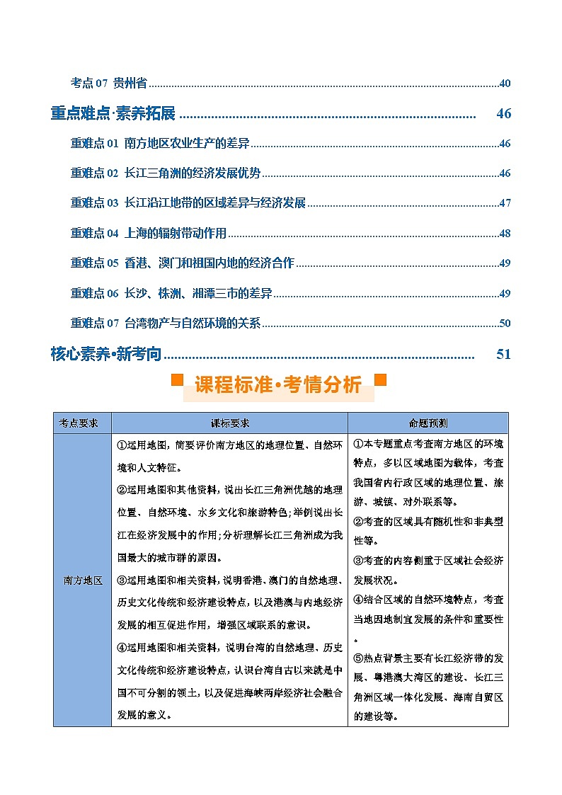 专题24  南方地区（讲义）-2024年中考地理一轮复习讲义（全国通用）02