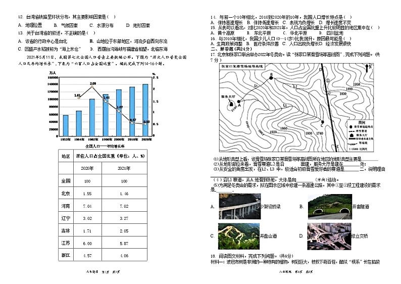 辽宁省阜新市实验中学2024年中考一模考试地理生物试题03