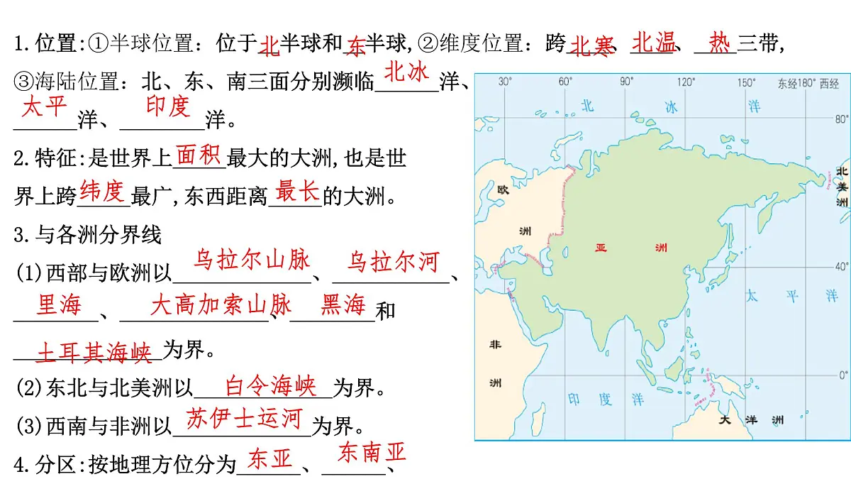 初中地理人教版七年级下册期末复习 课件第6页