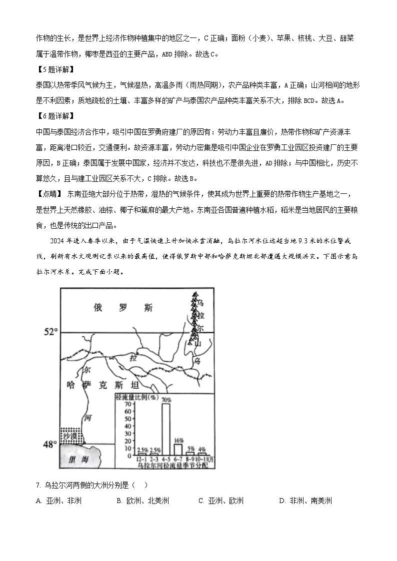 2024年山西省太原市中考二模地理试卷（原卷版+解析版）03