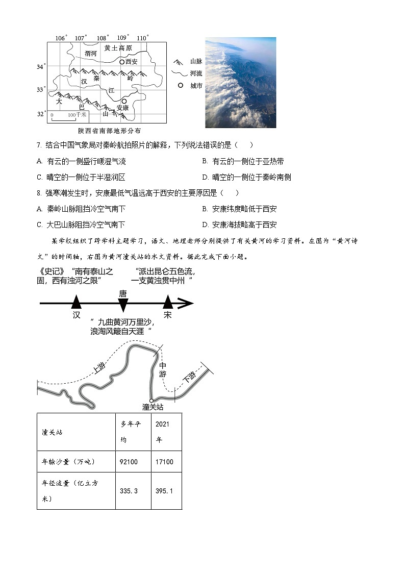 2024年江苏省连云港市灌云县中考二模地理试题（原卷版+解析版）03