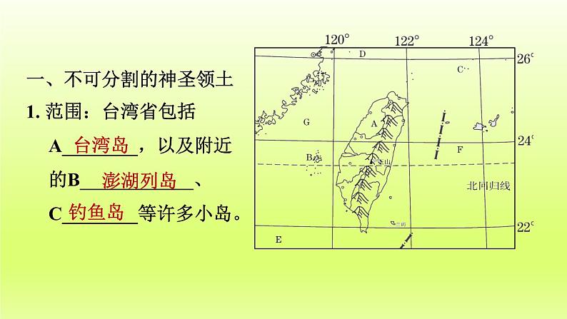 第七章南方地区第四节祖国的神圣领土__台湾省第1课时不可分割的神圣领土美丽富饶的宝岛课件（人教版）第5页