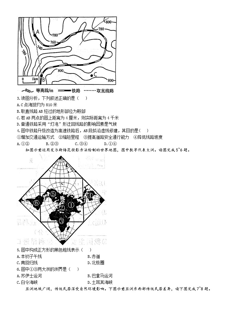 20，2024年山东省高青县（五四学制）中考二模地理试卷(无答案)第2页
