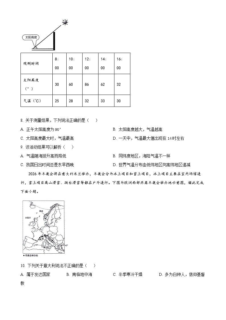 2024年山东省聊城市运河教育联合体中考模拟训练地理试题（学生版+教师版）03