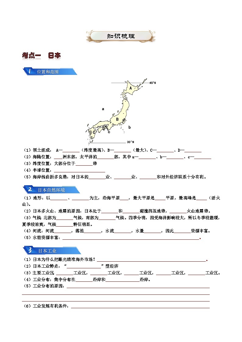 专题07 认识国家2024年会考地理一轮复习知识清单（扣空版）第2页