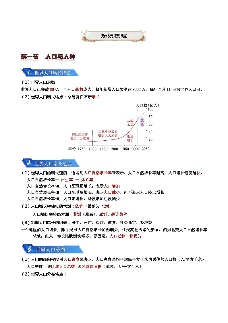 专题04 居民与聚落&发展与合作2024年会考地理一轮复习知识清单（答案版）第3页