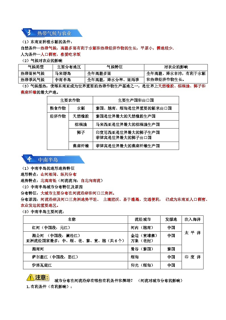 专题06 认识地区2024年会考地理一轮复习知识清单（答案版）第3页