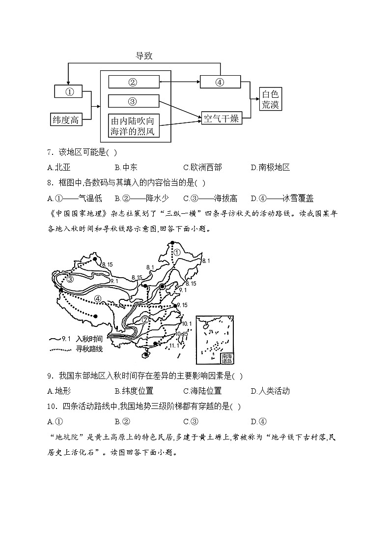 湖南省岳阳市“三县六区”校联考2023届九年级下学期中考二模地理试卷(含答案)03