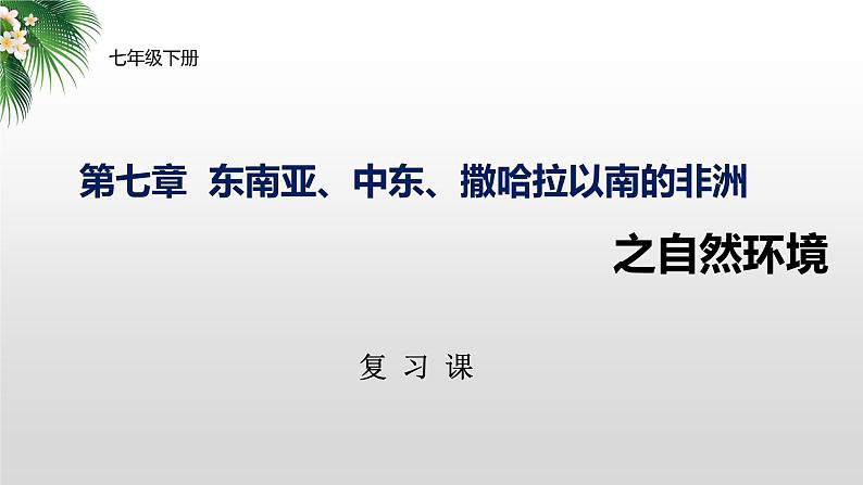 2024年中考地理复习  东南亚 中东 撒哈拉以南的非洲-自然环境 复习课件第1页