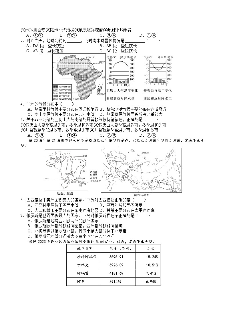 中考地理（辽宁卷）- 2024年中考第二次模拟考试02