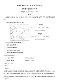 【地理】 湖南省永州市宁远县2023-2024学年七年级下学期期中考试（解析版）