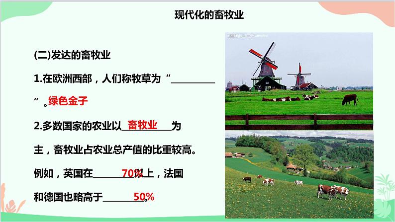 人教版地理七年级下册 第八章 第二节 欧洲西部 二 现代化的畜牧业 繁荣的旅游业课件第5页