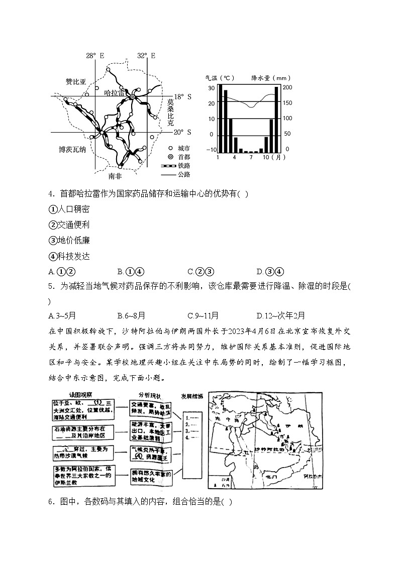 河南省信阳市罗山县2023-2024学年七年级下学期4月期中考试地理试卷(含答案)第2页
