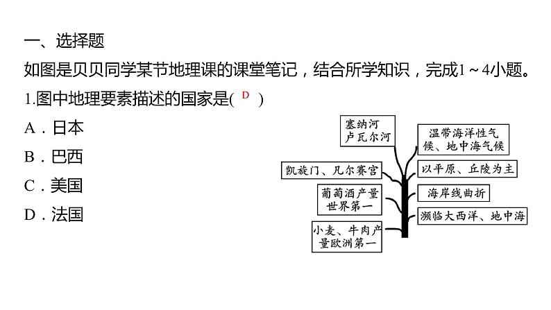 2024中考地理三轮复习课件  第17讲 法国和美国第2页