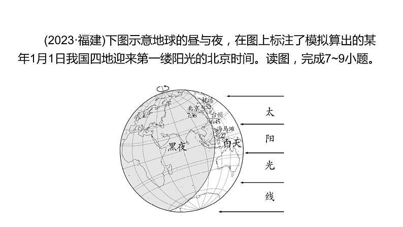 2024中考地理三轮复习：第2讲 地球的运动 习题课件第8页