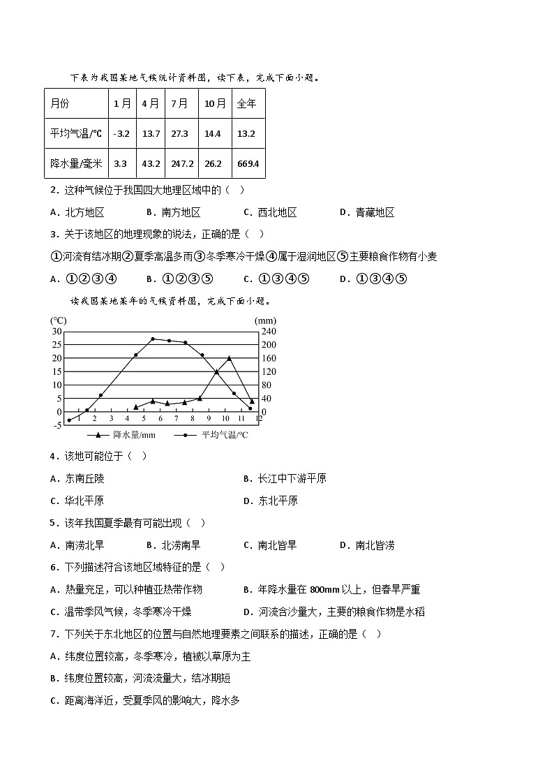 【期末复习】2022-2023学年八年级地理下学期期末模拟卷（一）（人教版）02