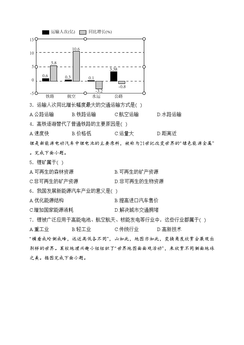 辽宁省阜新市细河区2023-2024学年八年级下学期期中教学质量检测地理试卷(含答案)第2页
