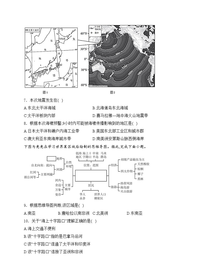 辽宁省锦州市凌海市2023-2024学年七年级下学期期中考试地理试卷(含答案)03