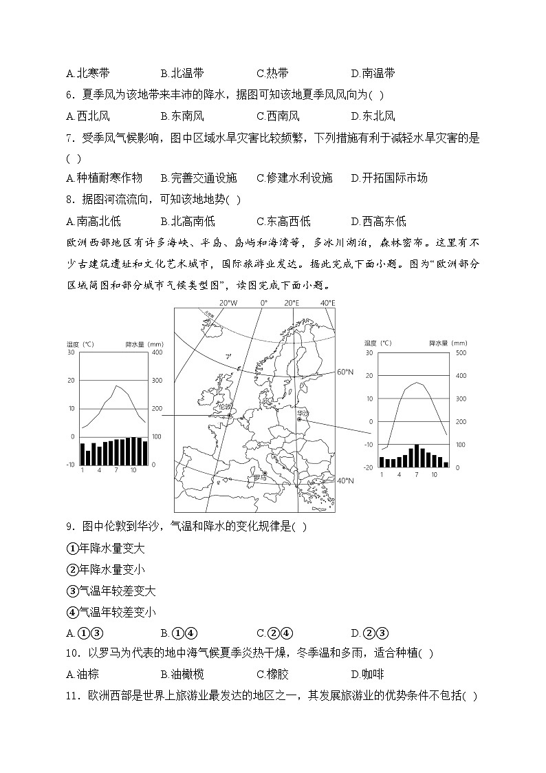四川省眉山市仁寿县天府新区部分学校2023-2024学年七年级下学期期中考试地理试卷(含答案)第2页