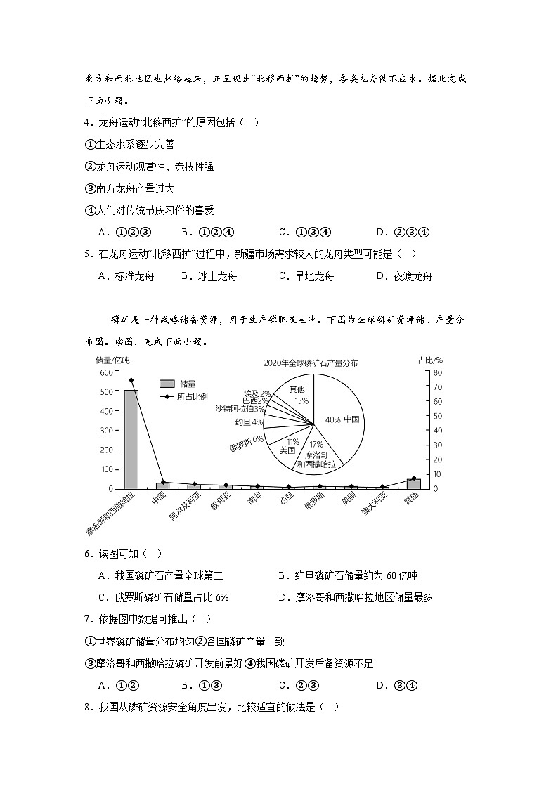 2024年河南省信阳市浉河区中考三模地理试题第2页