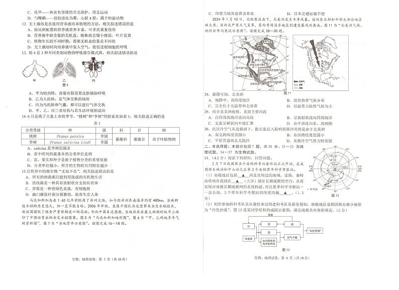 江苏省南通市海安市2023-2024学年七年级下学期6月期末地理.生物试题第2页