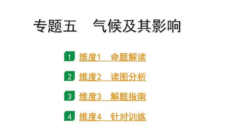 2024江西中考地理二轮复习专题五 气候及其影响 （课件）01