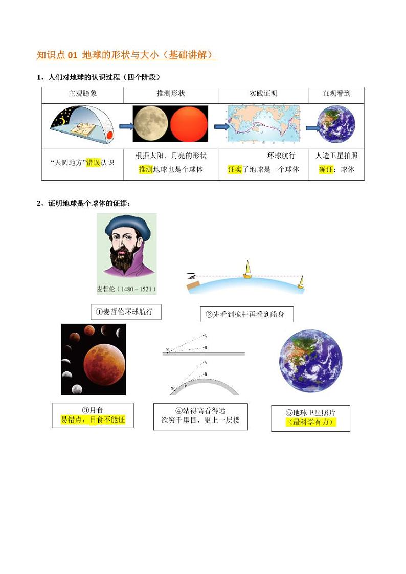 第一章  地球和地图 【速记清单】-2023-2024学年七年级地理上册单元速记·巧练（人教版）（原卷版+解析版）03