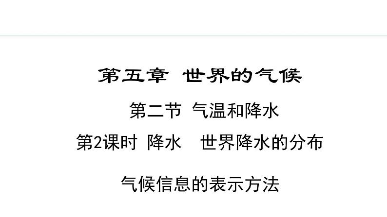 5.2.2 降水 世界降水的分布 气候信息的表示方法(课件) -2024-2025学年地理湘教版（2024）七年级上册01