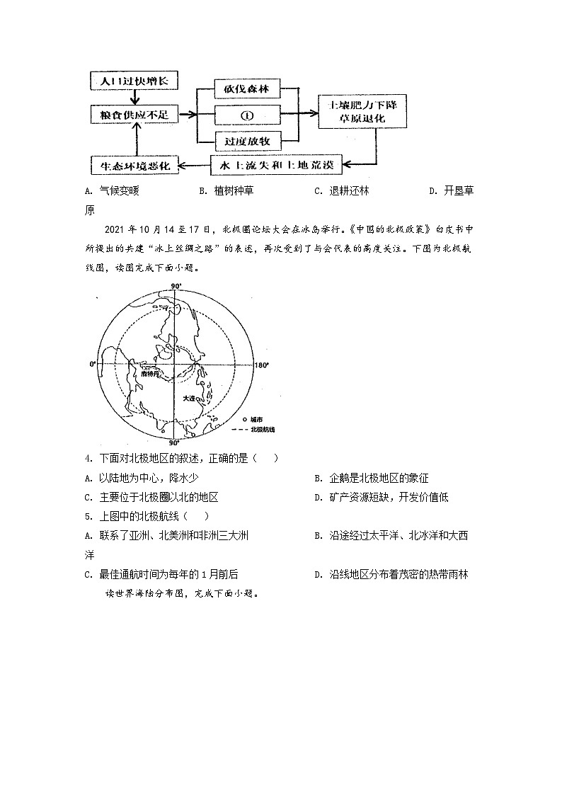 辽宁省沈阳市皇姑区2021-2022学年七年级下学期期末考试地理生物试题第2页