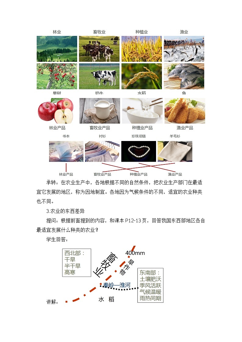 中图版地理七下第4章第2节 《 土地资源与农业》第2课时 教案第2页