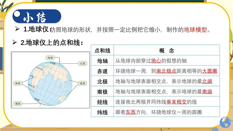 【新教材】湘教版地理七上2.1认识地球第一节地球与地球仪（第二课时）课件+教学设计08