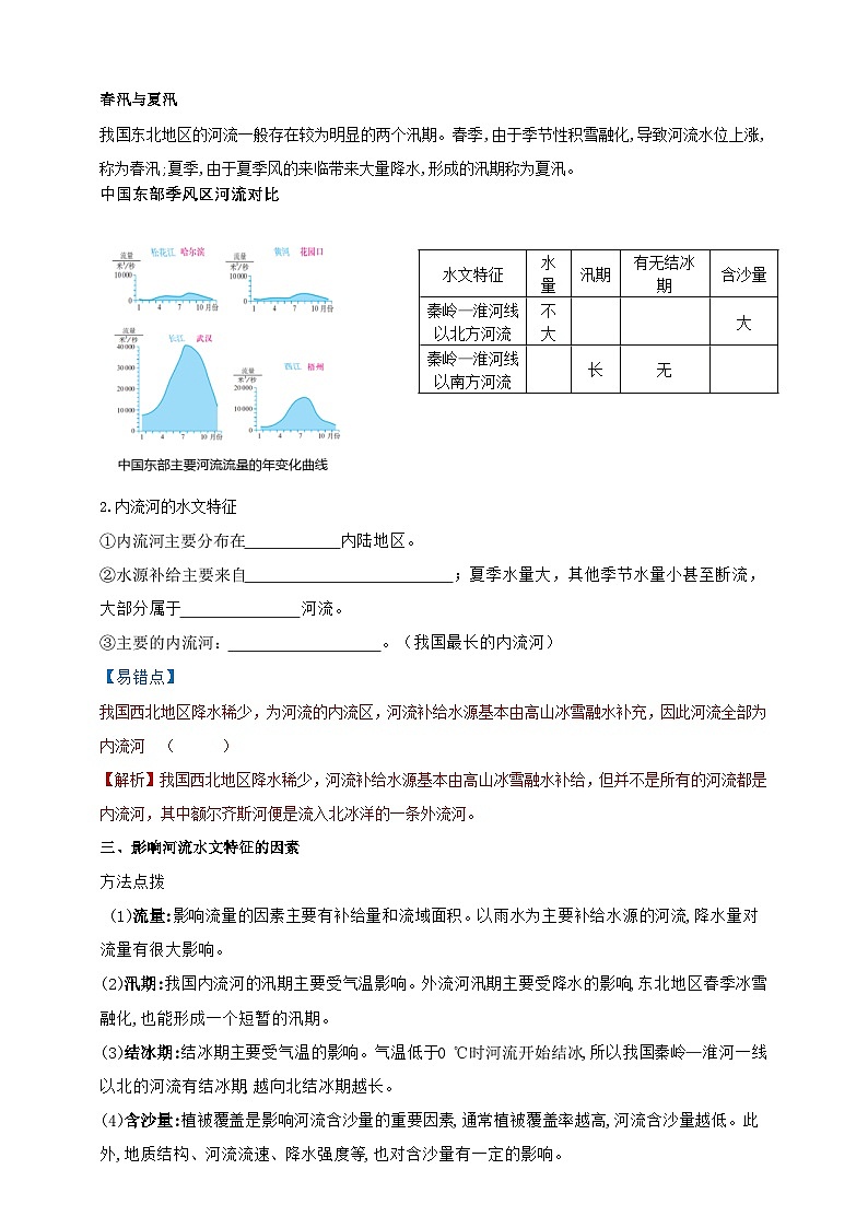 【人教八上地理期中复习串讲课件+考点清单+必刷押题】第二章 （第三课时河流、自然灾害） 【考点清单】02