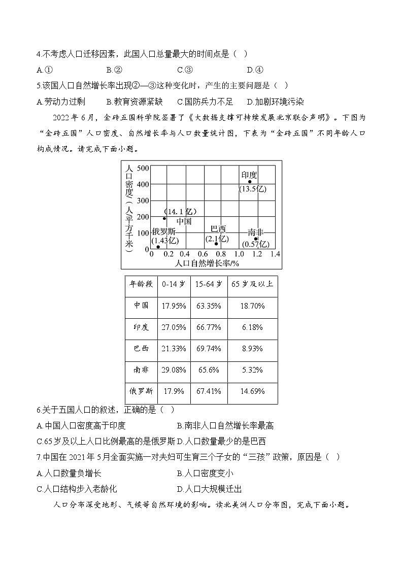 5.1人口与人种（含解析）2024-2025学年地理人教版（2024）七年级上册课时优化训练第2页