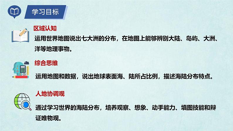 2024年秋新教材湘教版七年级地理3.1.1世界的海陆分布课件核心素养05