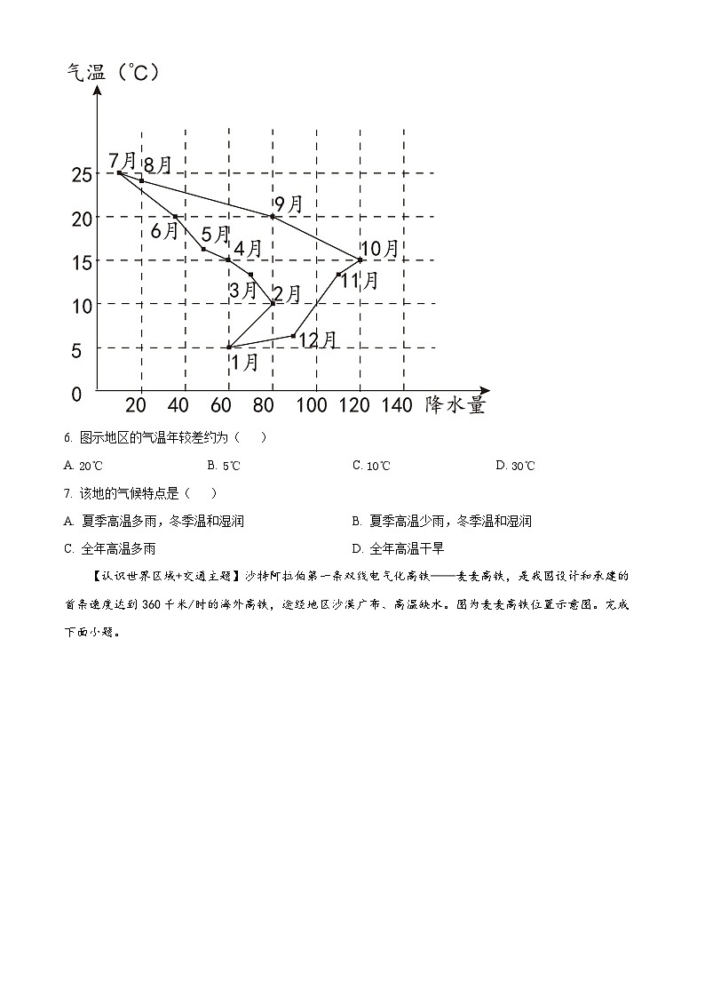 广东省揭阳市揭东区多校2024-2025学年九年级上学期开学测试地理试卷（原卷版）第3页