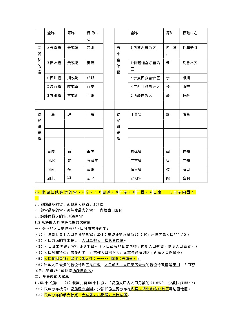 《粤教版》八年级上册地理知识梳理第2页
