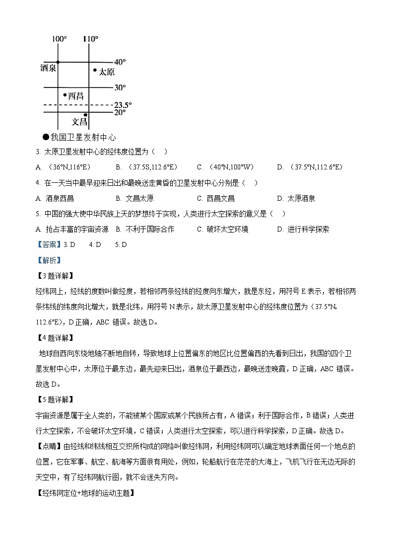 广东省清远市阳山县2024-2025学年七年级上学期9月月考地理试题（原卷版+解析版）02