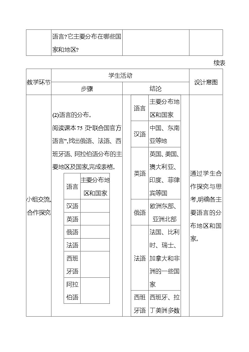 湘教版初中地理七上《丰富多彩的世界文化》教学设计第3页