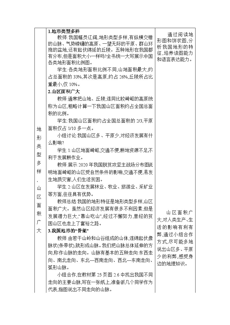 人教版（2024）八年级地理上册第二章中国的自然环境第一节地形和地势教案02