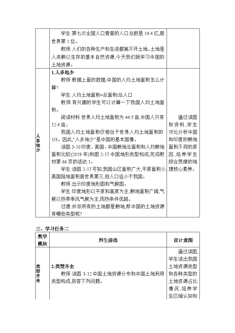湘教版（2024）八年级地理上册第三章中国的自然资源第二节中国的土地资源教案02