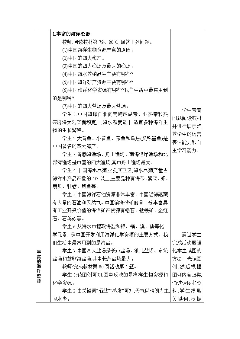湘教版（2024）八年级地理上册第三章中国的自然资源第四节中国的海洋资源教案第2页